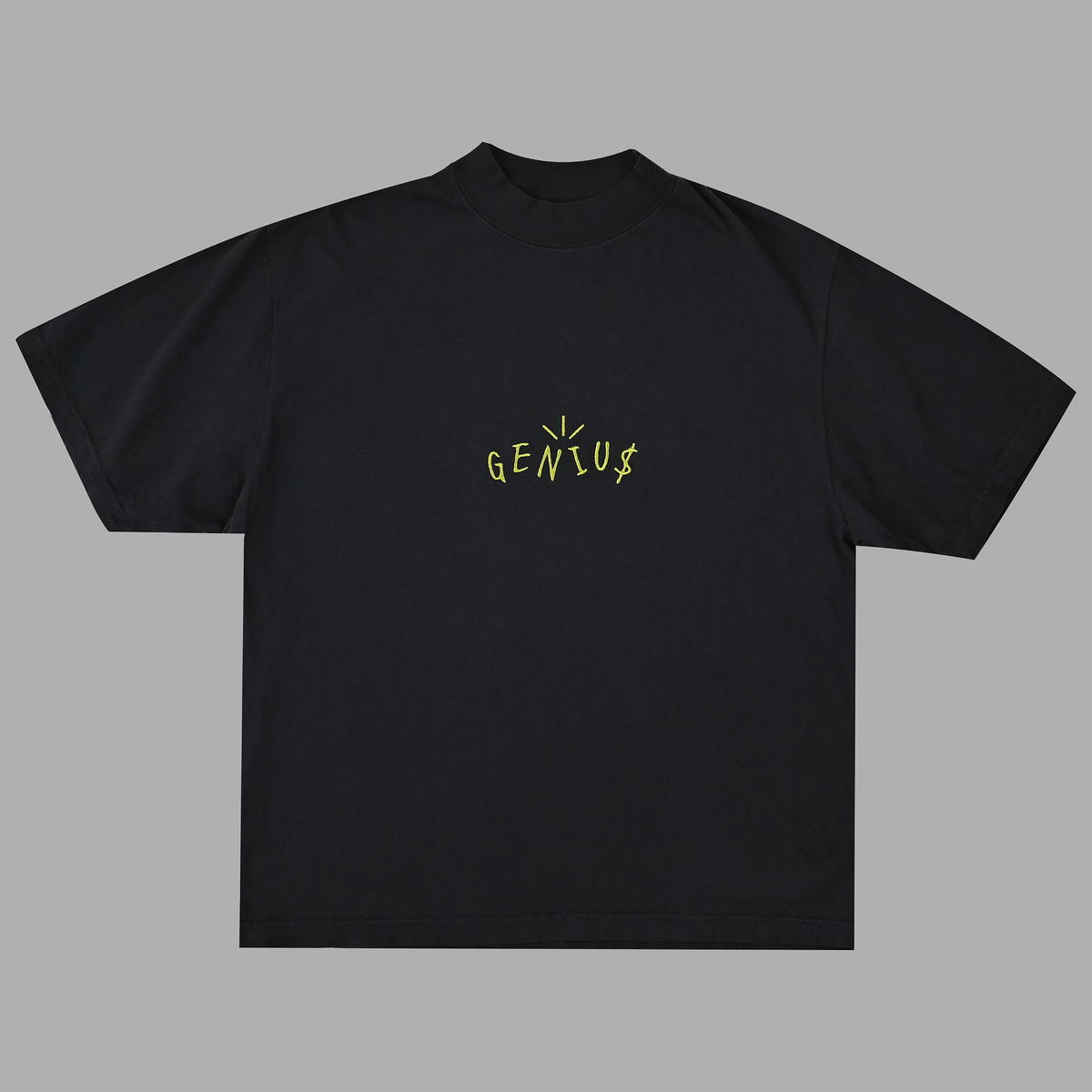MOCK NECK OG LOGO TEE (BLACK) – GENIU$ PIECE$